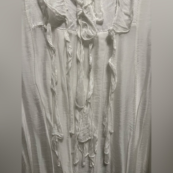 Silk Tempo Paris Elegant White Overlay Dress. Made in Italy. - Picture 5 of 6